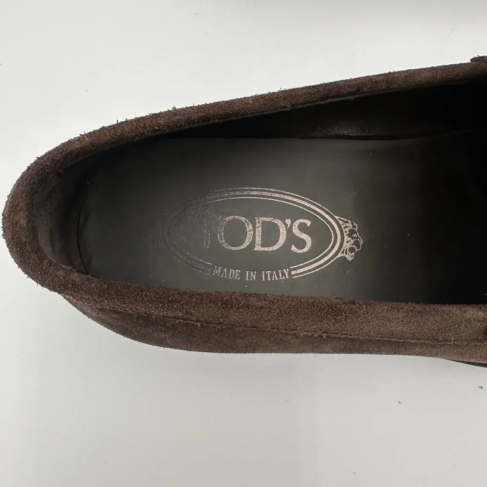 Sz 5.5 Tod's Gommino Loafers in Suede Mens Shoes Made in Italy
